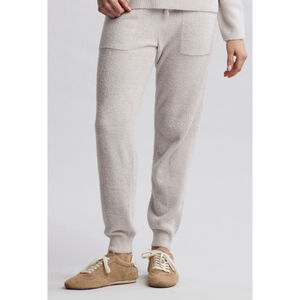 Barefoot Dreams CozyChic Lite Rib Blocked Pant Jogger MED Women Beige $135